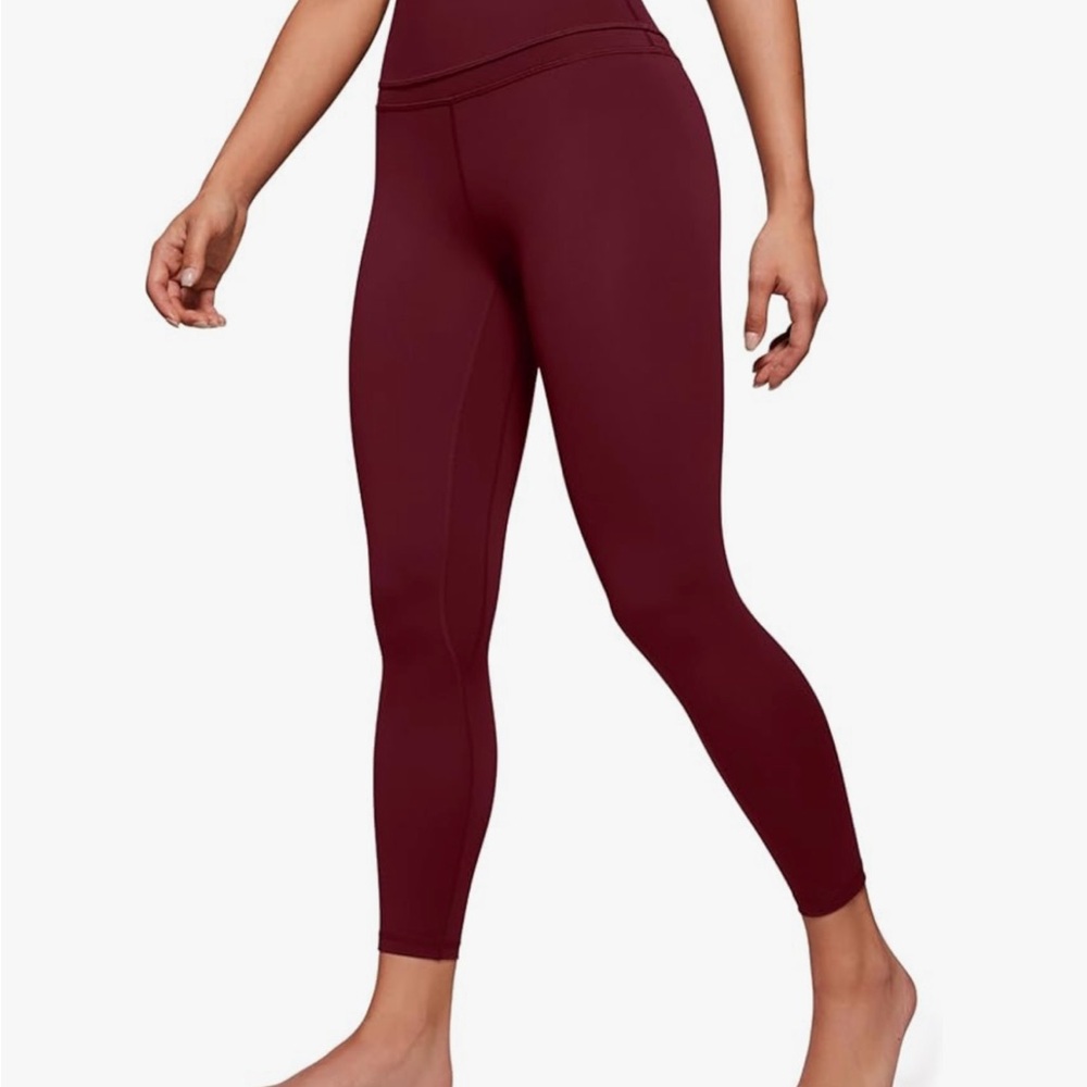 Women's Burgundy 7/8 inch Leggings